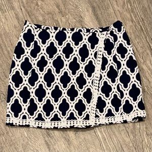 Crown & Ivy Navy White Lace Skirt